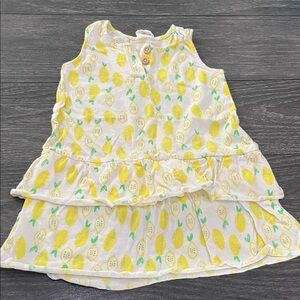 Cute Lemon Print Ruffle Dress for Kids